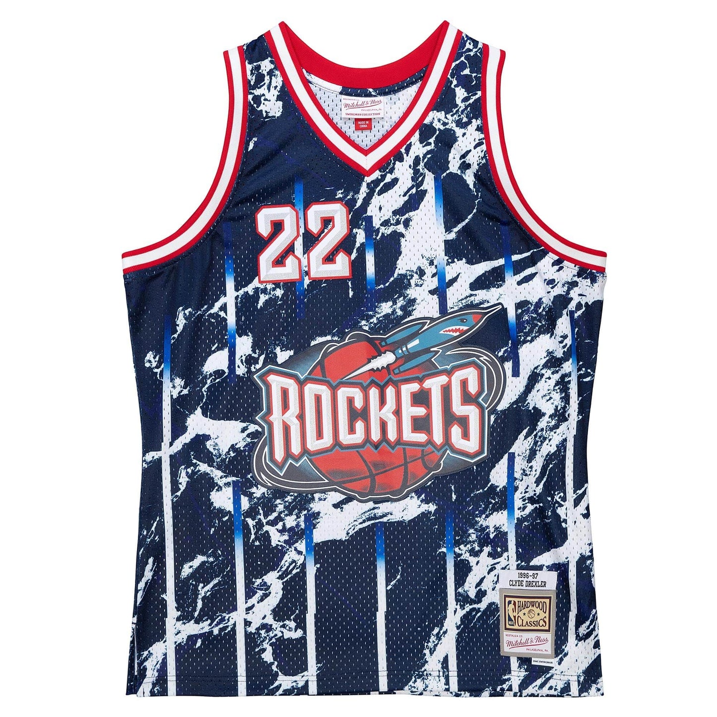 Mitchell & Ness NBA Marble Swingman Jersey Houston Rockets 1996 Clyde Drexler