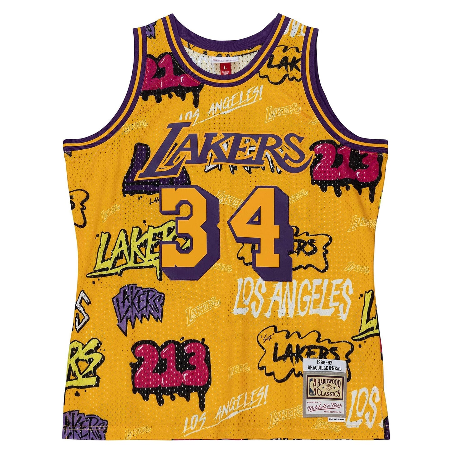 Mitchell & Ness NBA Slap Sticker Swingman Jersey La Lakers 1996 Shaquille O'Neal