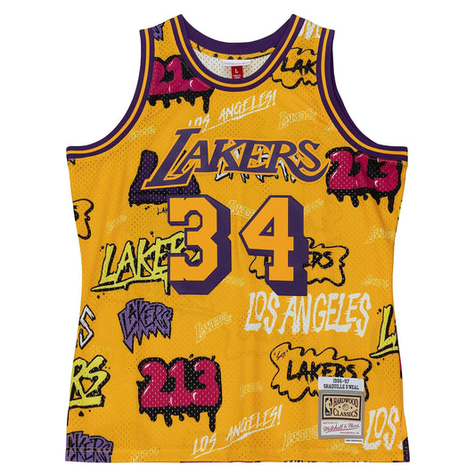 Mitchell & Ness NBA Slap Sticker Swingman Jersey La Lakers 1996 Shaquille O'Neal Jerseys