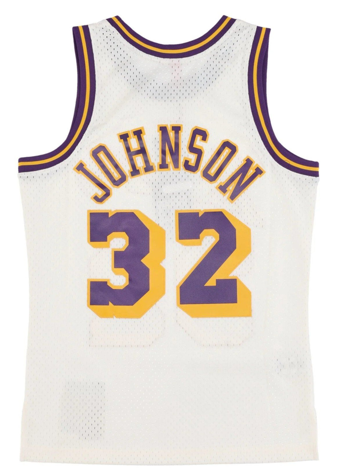 Men's Mitchell & Ness Cream Team Color Swingman Jersey Lakers 1984 Magic Johnson