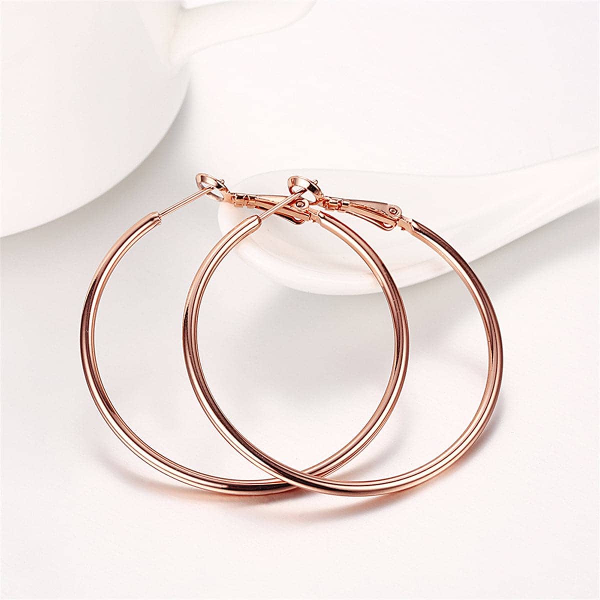 Rose Goldtone Hoop Earrings