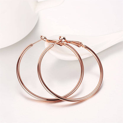 Rose Goldtone Hoop Earrings