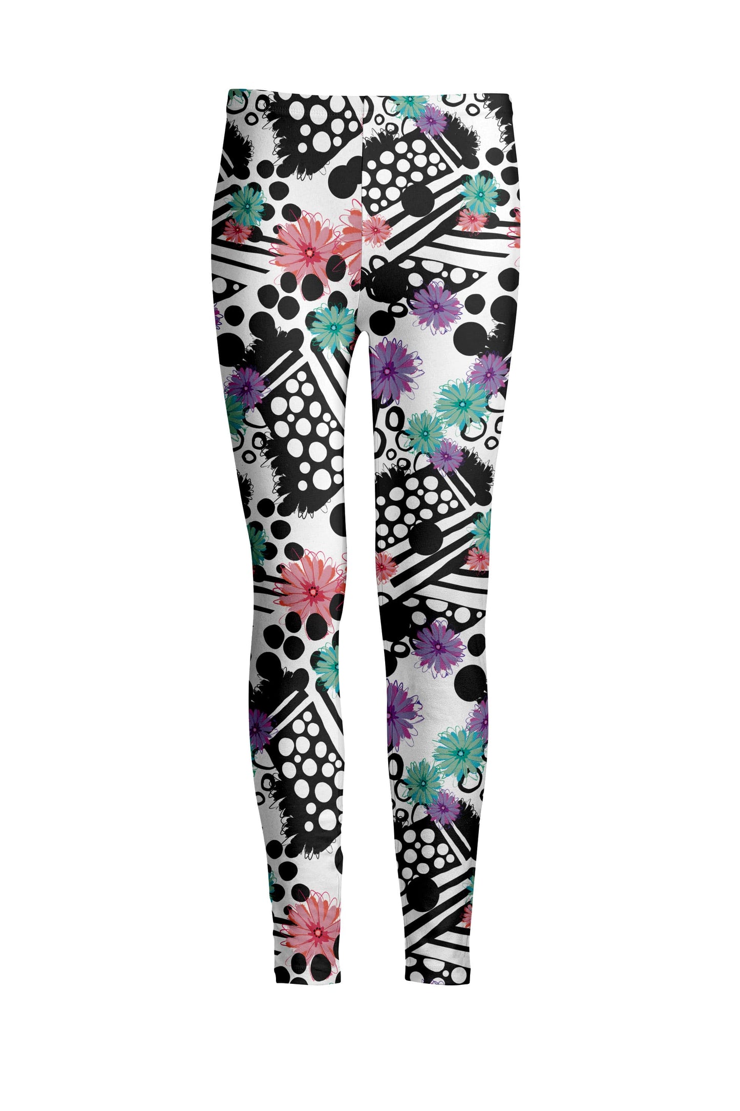 Black White Floral Splash-