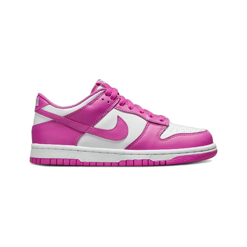 Nike Dunk Low Toddlers' (TD) Sneakers — White/Laser Fuchsia Leather Low-Top
