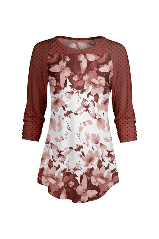 Brown & Cream Floral Border-