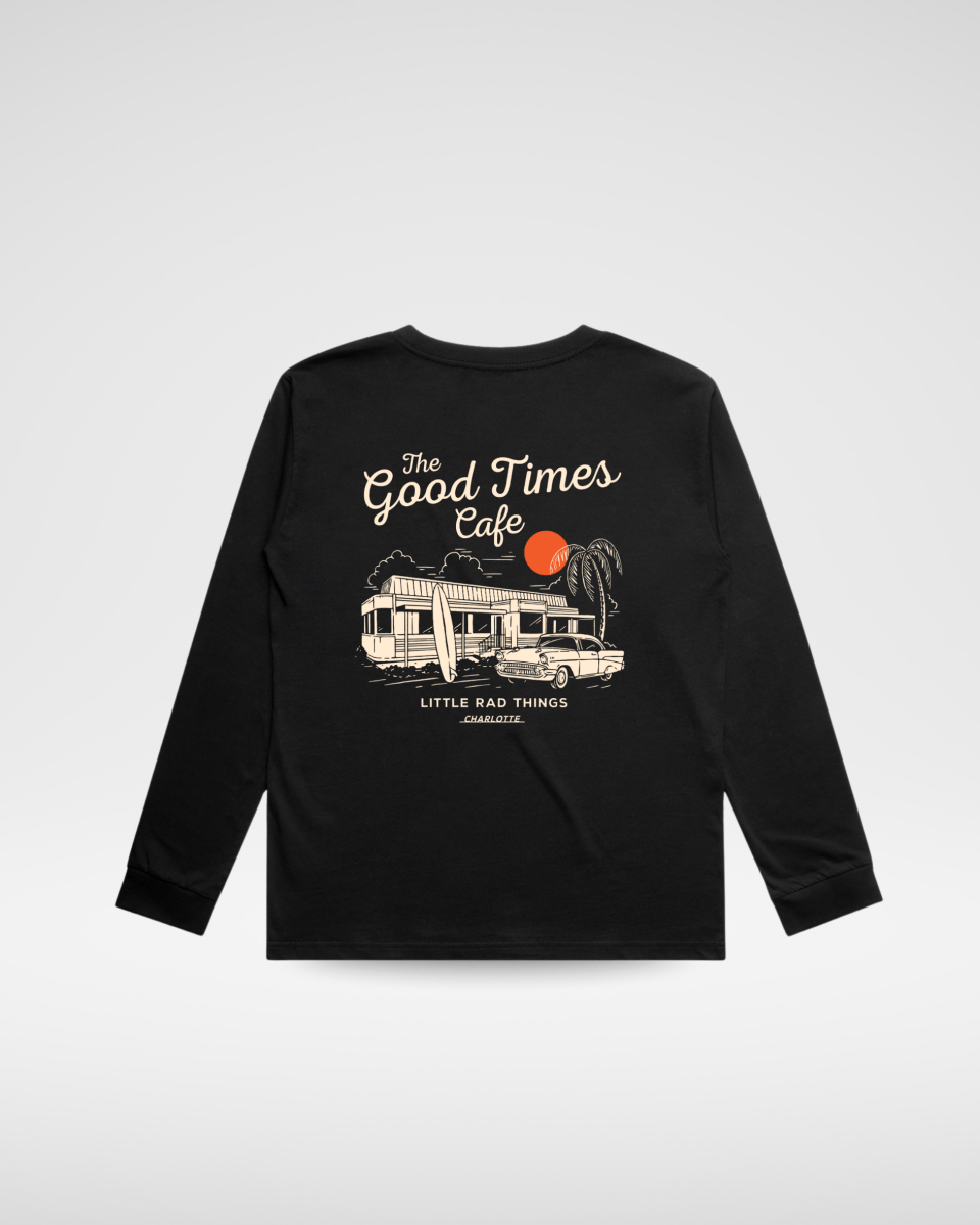 The Good Times Cafe Long Sleeve - Solid Black