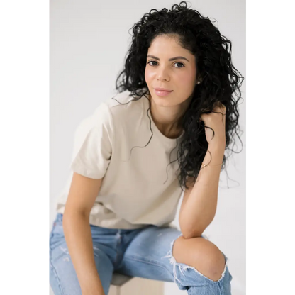 Mom Crop in Bone White