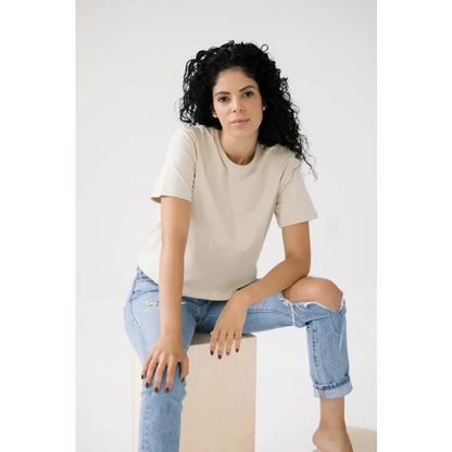 Mom Crop in Bone White