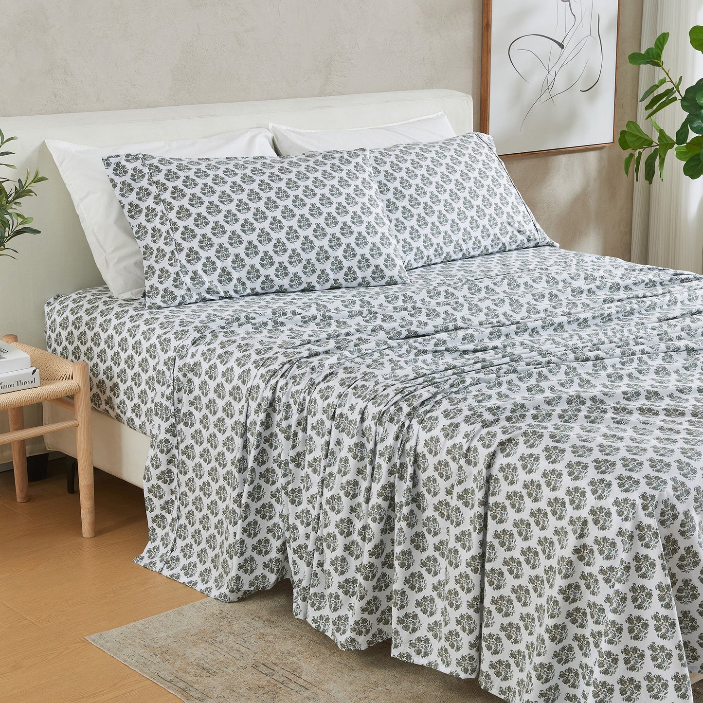 Patina Vie Maison Cotton & Rayon From Bamboo Blend Printed Sheet Set