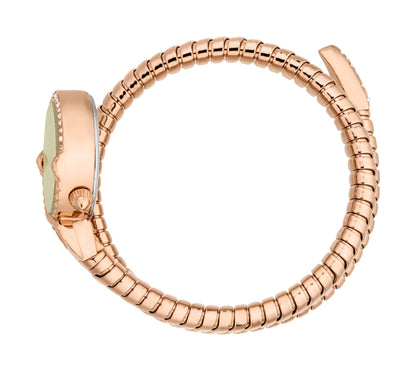 Just CAVALLI Womens's Snake Watch, Rose Gold Color Case, Olive Dial, Rose Gold Color Stainless Steel Bracelet Jc1l350m0045