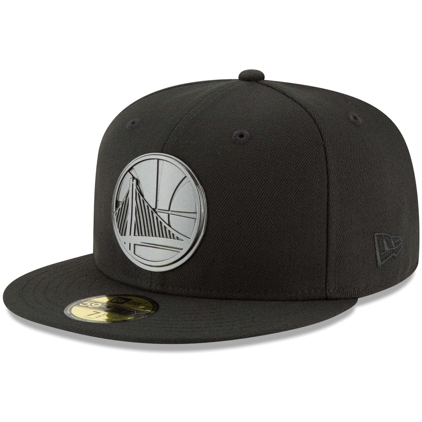 Men's New Era NBA Gs Warriors Logo Sleeked Finish 5950 Fitted - Black