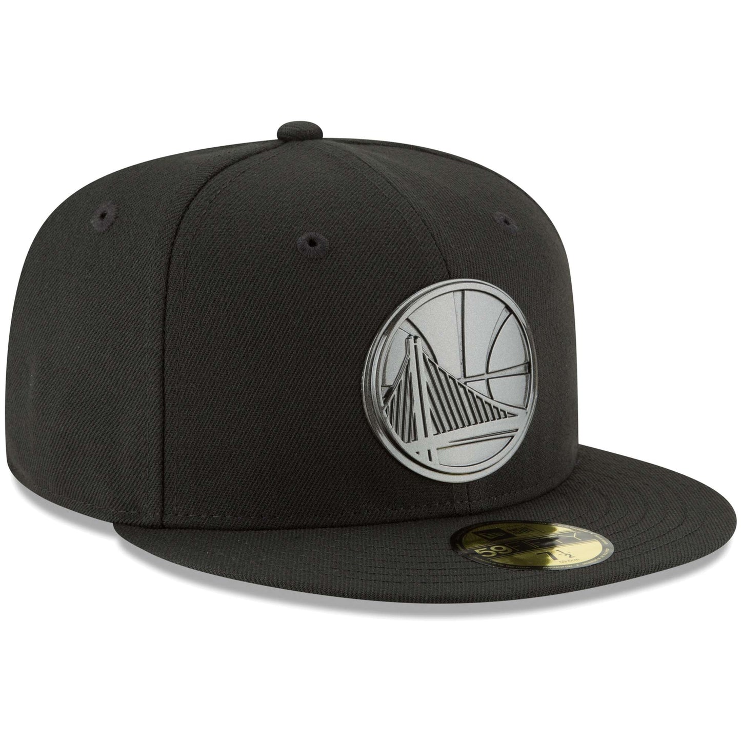 Men's New Era NBA Gs Warriors Logo Sleeked Finish 5950 Fitted - Black
