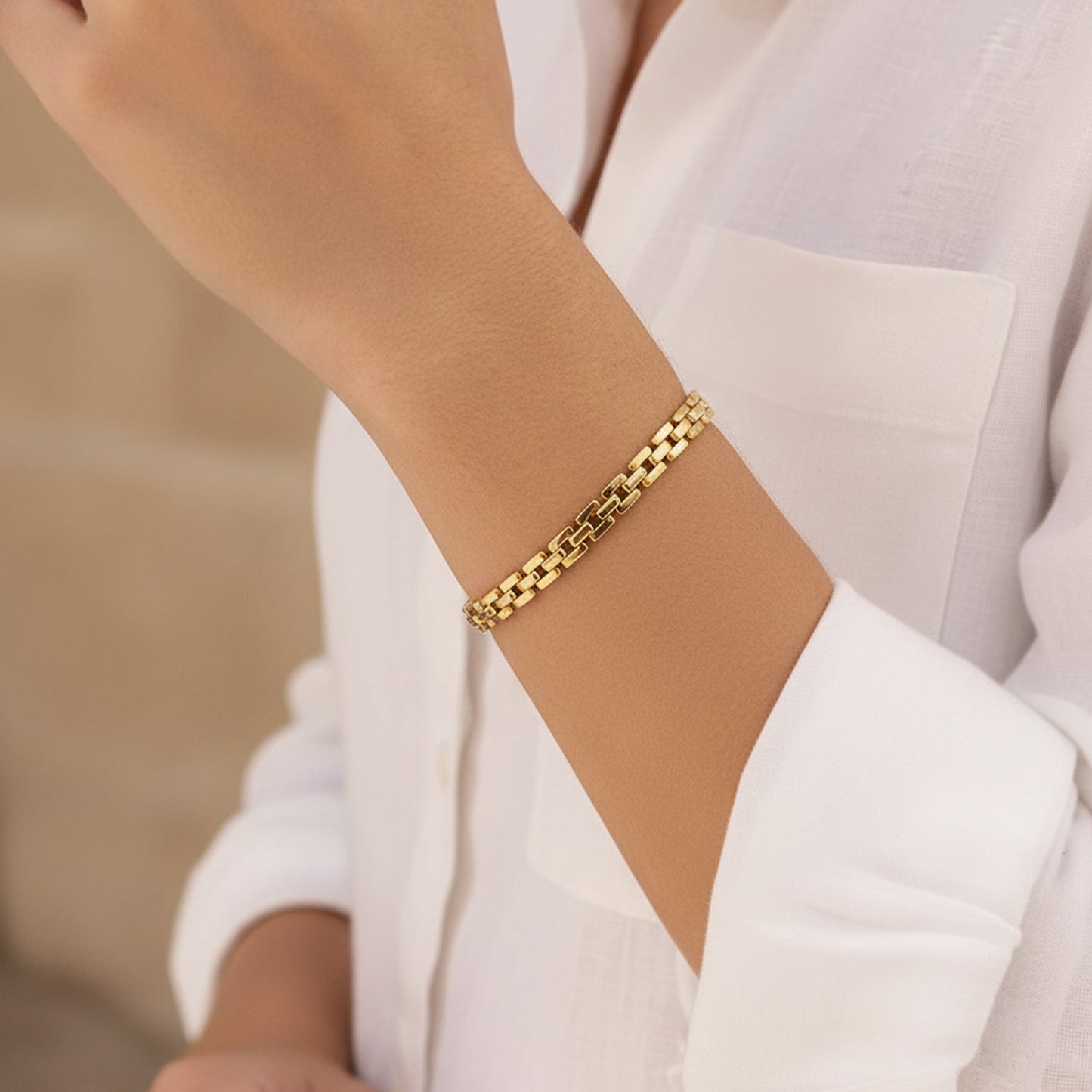 Mint & Lily Timepiece Link Chain Bracelet