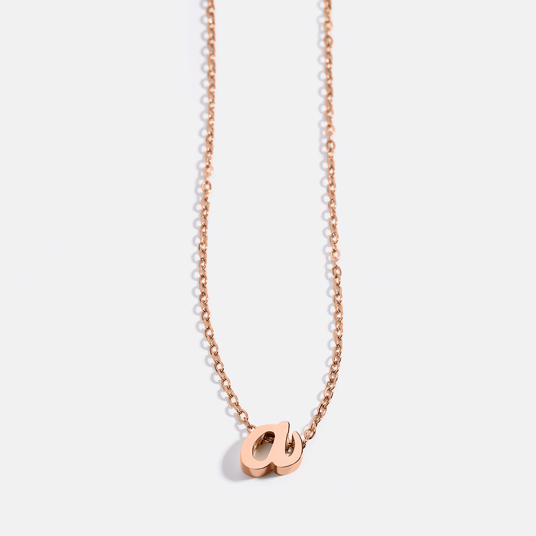 Mint & Lily Tiny Script Initial Necklace