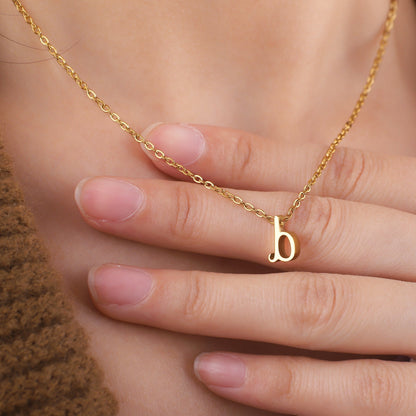 Mint & Lily Tiny Script Initial Necklace