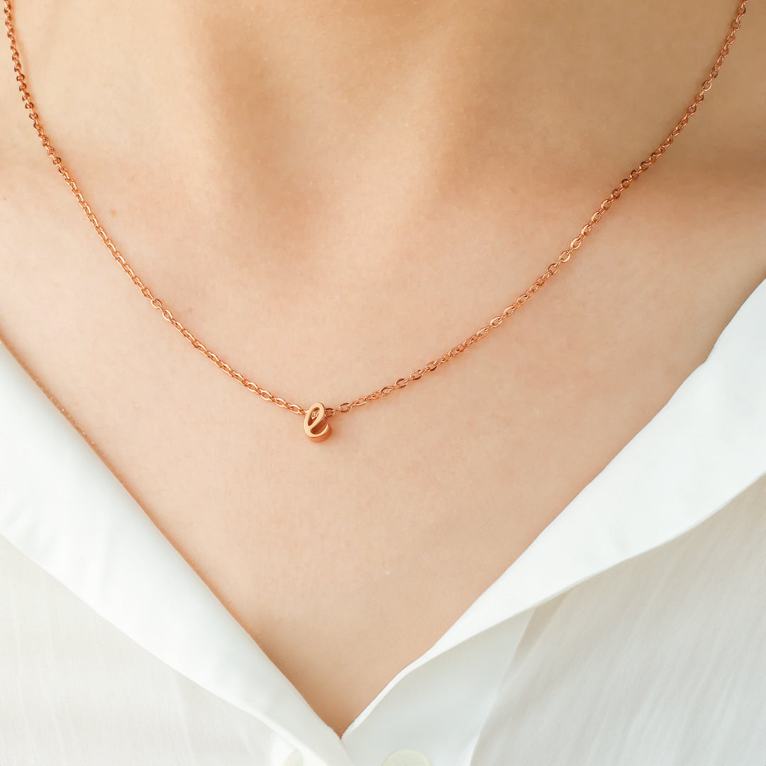 Mint & Lily Tiny Script Initial Necklace