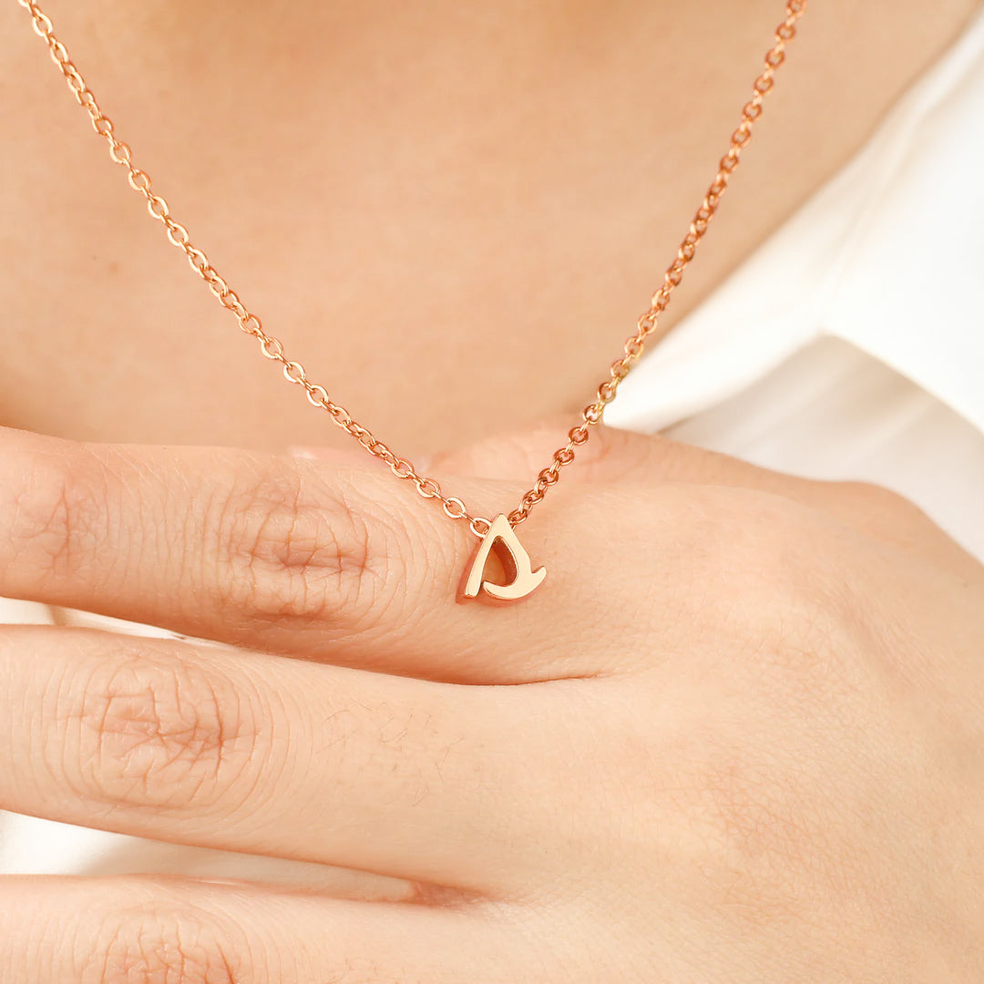 Mint & Lily Tiny Script Initial Necklace