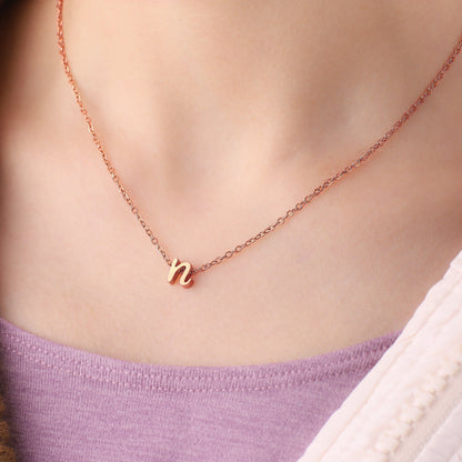 Mint & Lily Tiny Script Initial Necklace