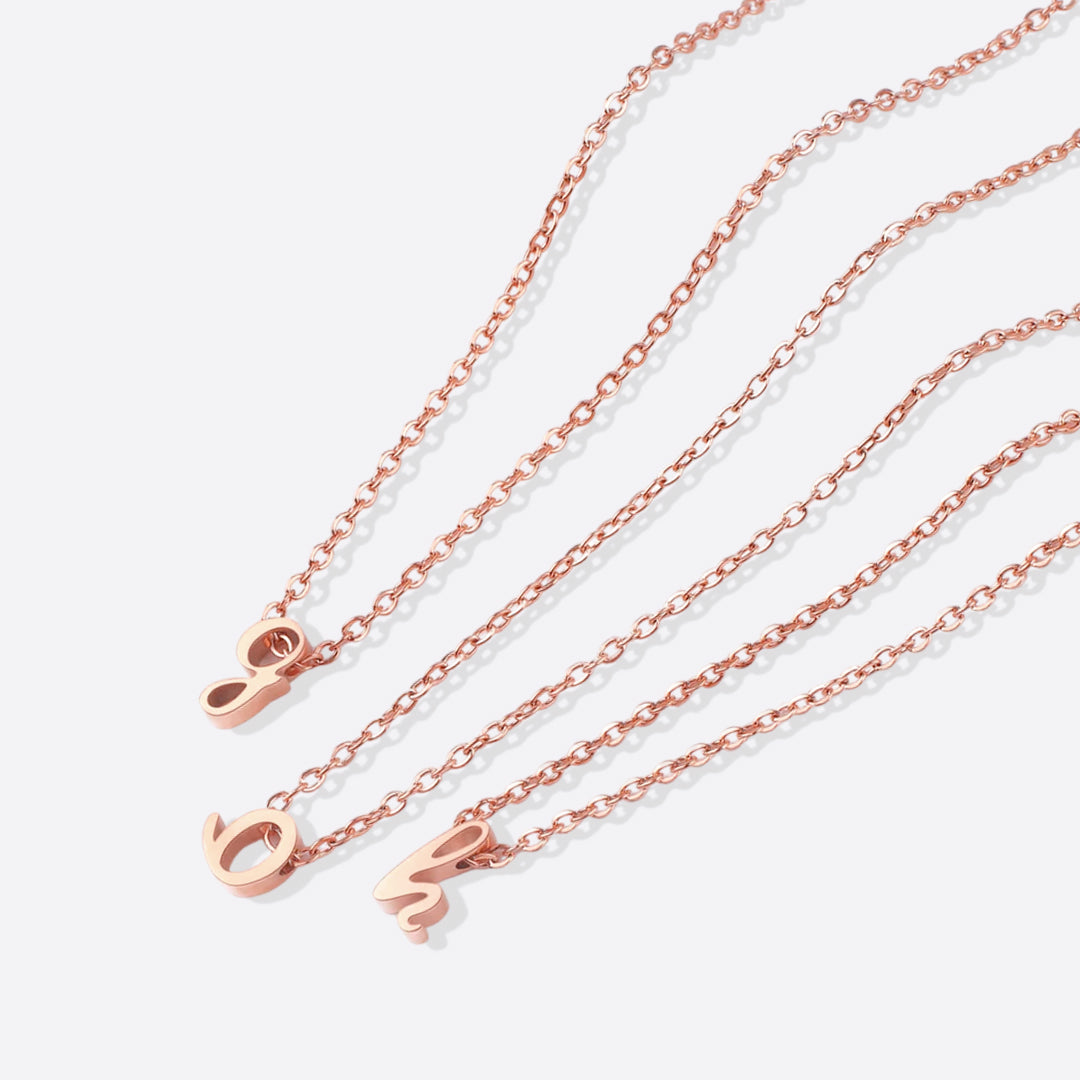 Mint & Lily Tiny Script Initial Necklace