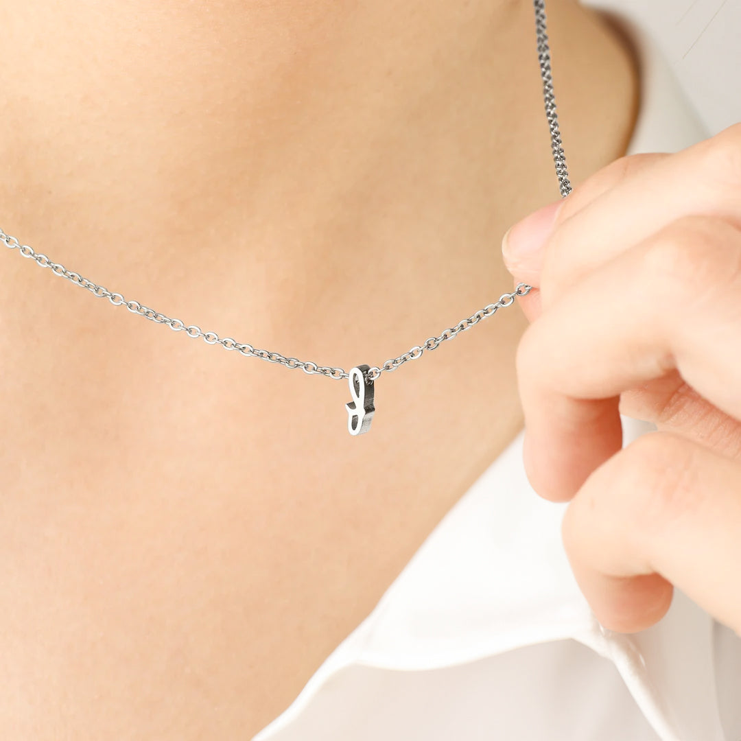 Mint & Lily Tiny Script Initial Necklace