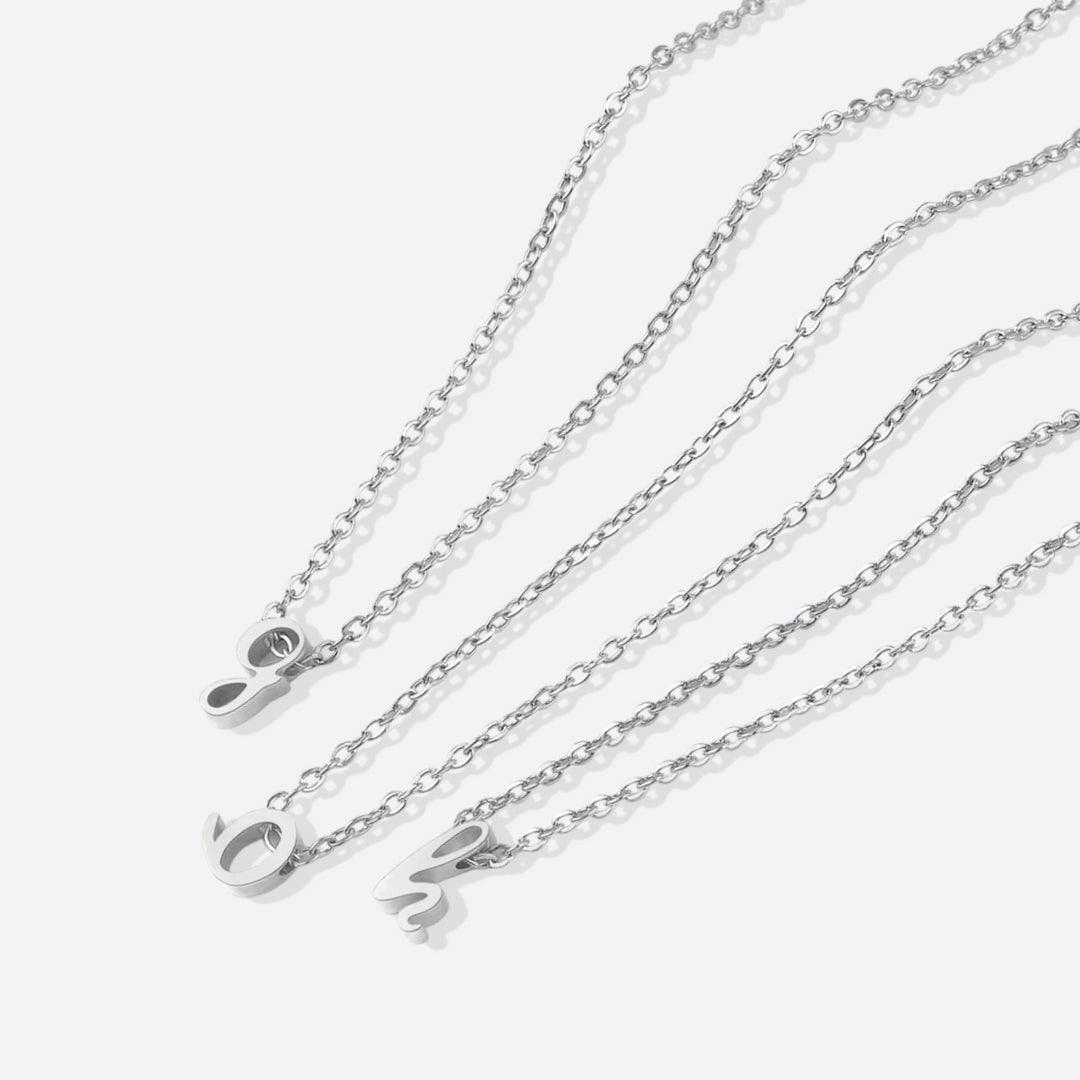 Mint & Lily Tiny Script Initial Necklace