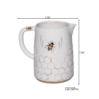 Dolomite Bee Pitcher Multicolored for Spring Serving and Entertaining