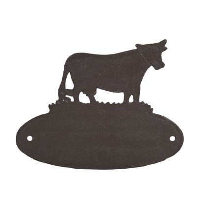 Iron Cow Welcome Sign Metallic for Spring Wall and Entryway Decor