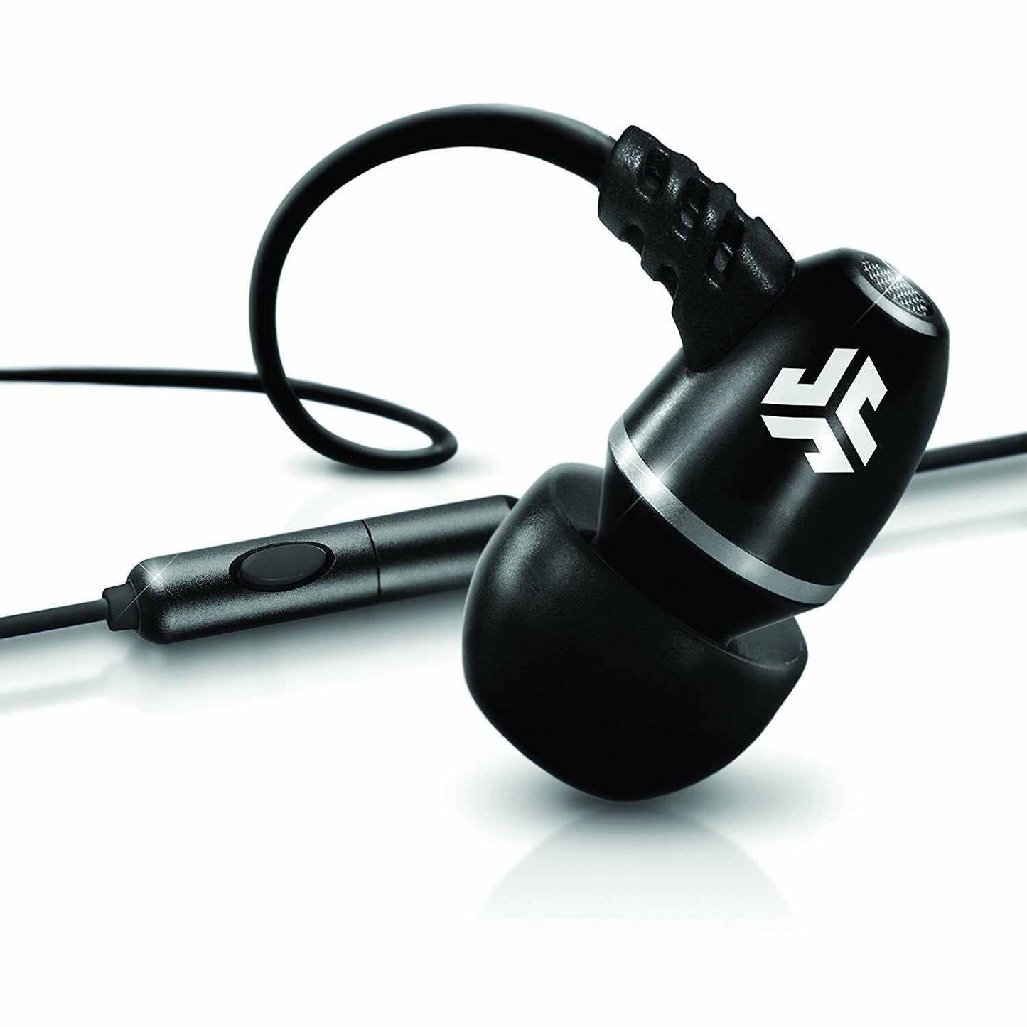Jlab J5m-Blkblu-Foil Audio J5m Metal Earbuds Style Headphones w/ Mic Black/Blue