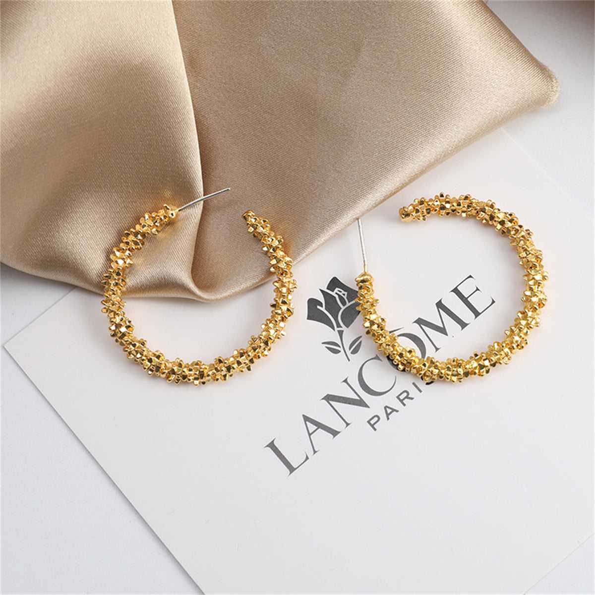 Goldtone Barbed Hoop Earrings