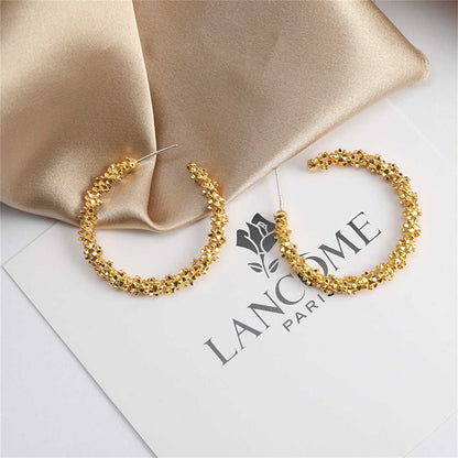 Goldtone Barbed Hoop Earrings