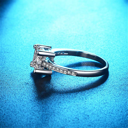Cubic Zirconia & Crystal Princess-Cut Ring-6
