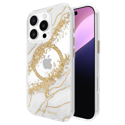 Case-Mate Iphone 16 Pro Case [Compatible with Magsafe] - Stylish Marble Phone Case with 12ft Drop Protection - Premium Magnetic Cover for Iphone 16 Pro - Karat Granite