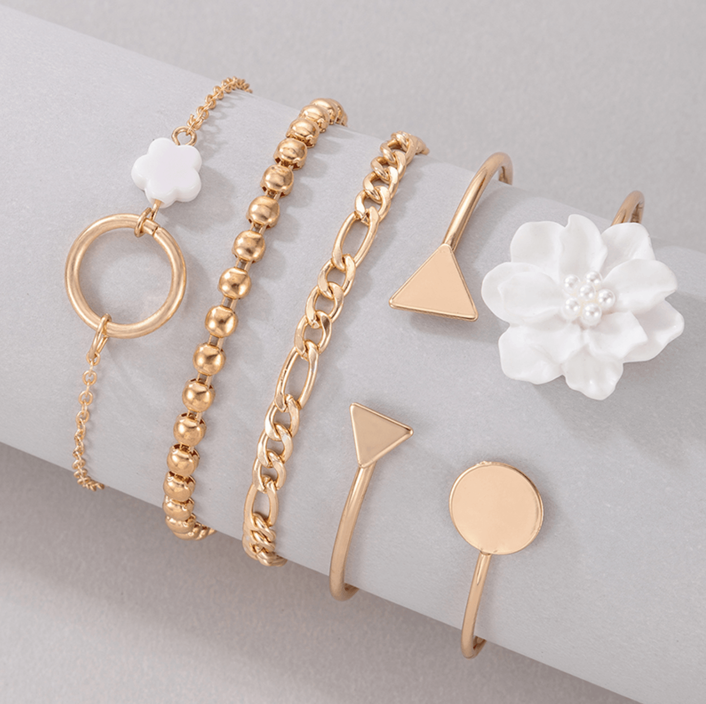 White / Gold-