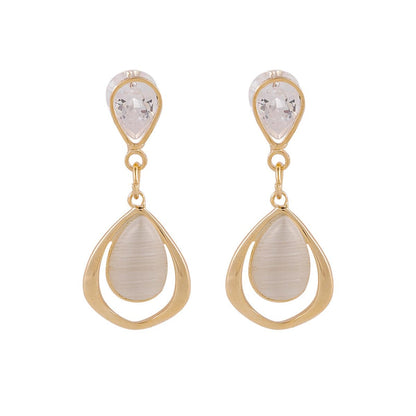 Goldtone & Clear Crystal Planet Drop Earrings