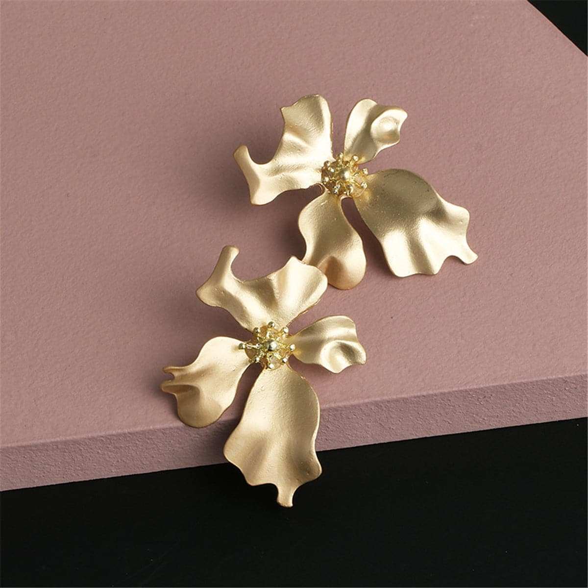 Goldtone Floral Stud Earrings