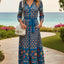 Blue Multicolor Bohemian Print