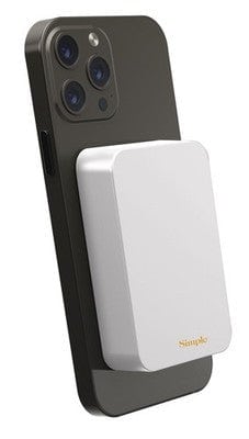 Simple 5,000mah Magnetic Wireless Charging Battery - White