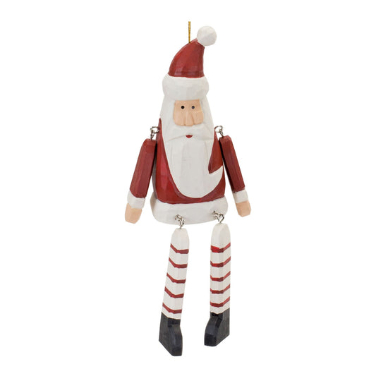 Melrose International Dangle Santa Ornament (Set of 6)