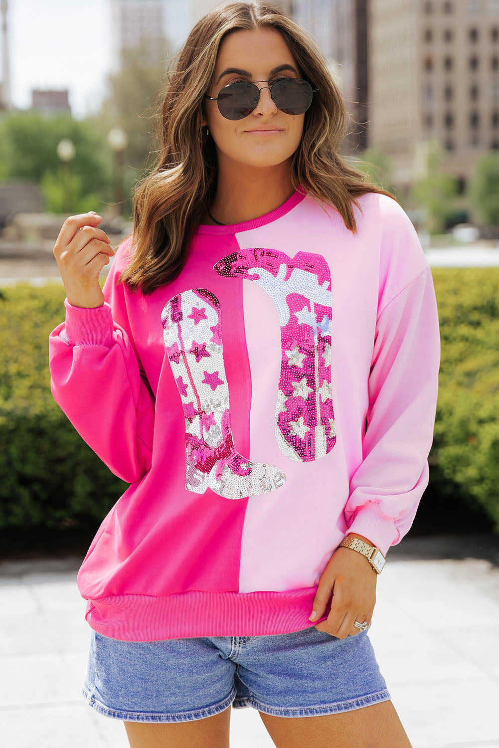 Doraria Cowgirl Boots Graphic Sweatshirt