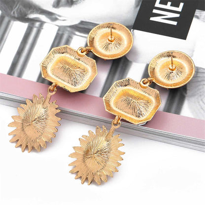 Crystal & Goldtone Geometric Drop Earrings