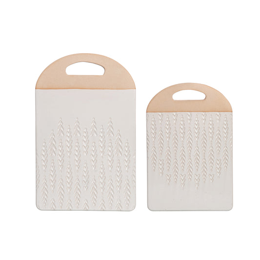Terracotta 11.25 in Brown Harvest Serving Board Set of 2 Perfect for Fall Entertaining and Serving