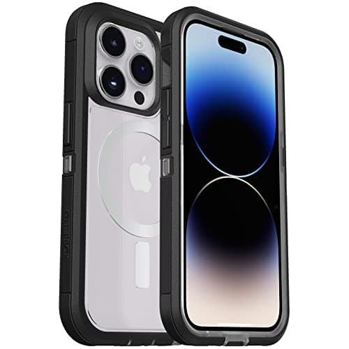 Otterbox Iphone 14 Pro Max (Only) Defender Series Xt Case - Black Crystal, Screenless, Rugged, Snaps to Magsafe, Lanyard Attachment