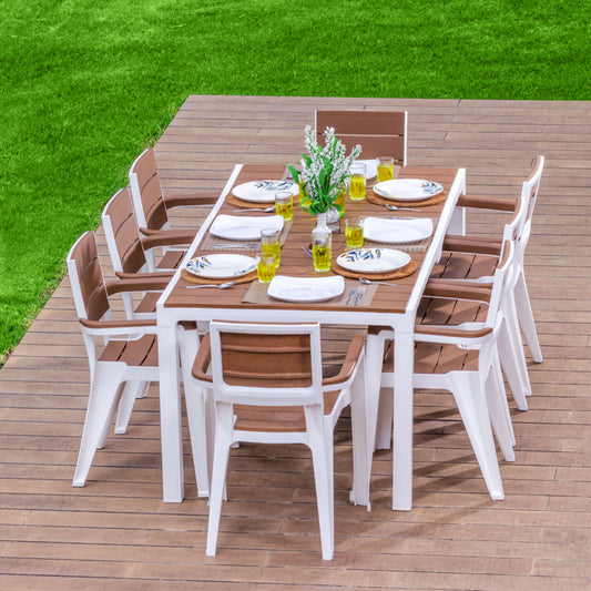 White / Teak Brown-