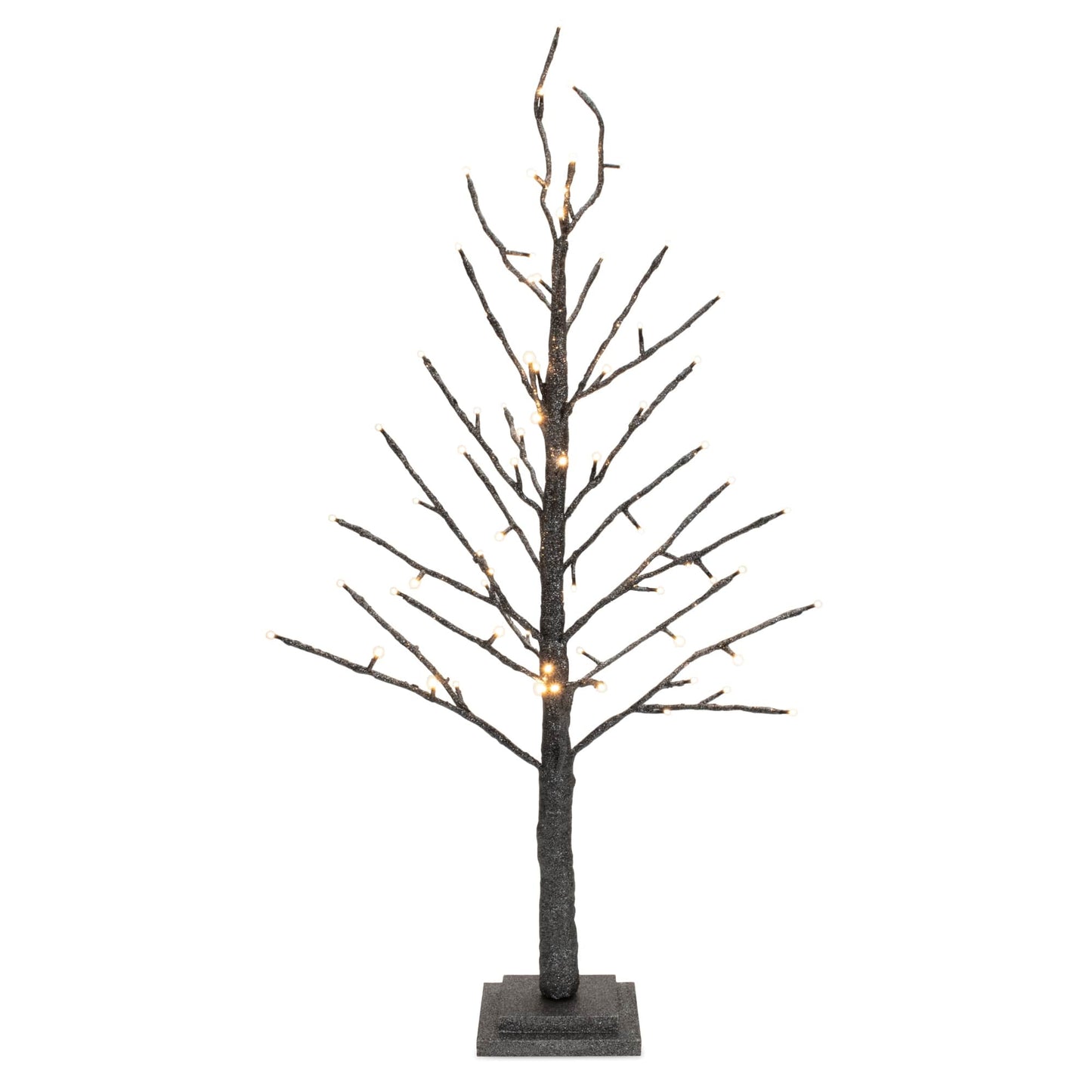 Melrose International LED Black Glittered Twig Tree 36"H