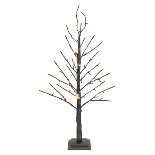 Melrose International LED Black Glittered Twig Tree 36"H
