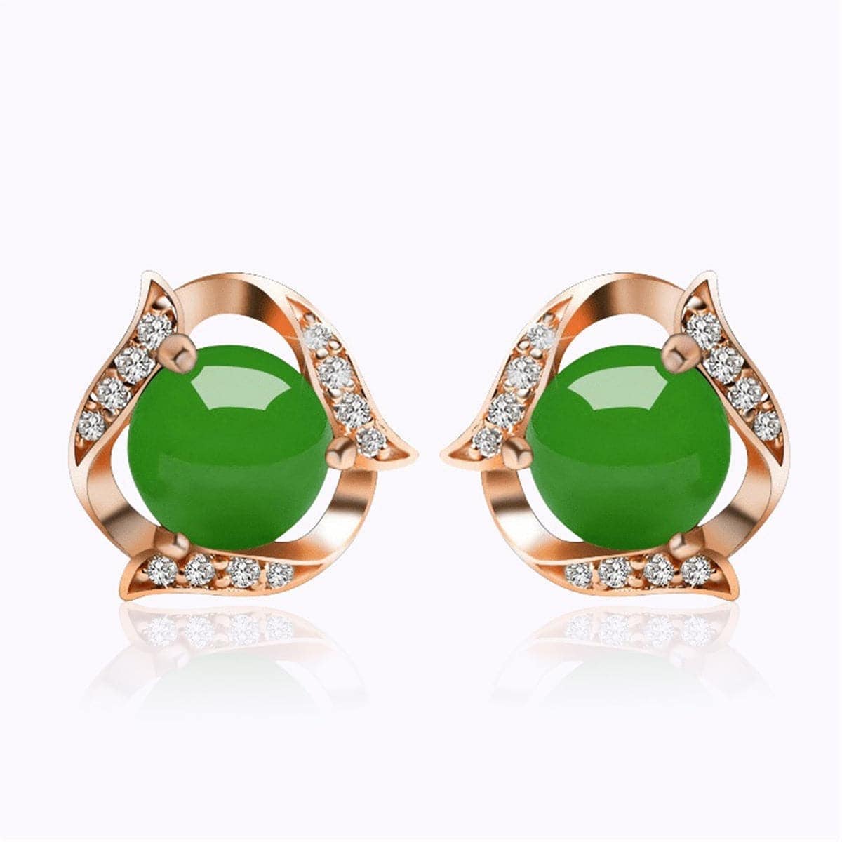 Jade & Rose Goldtone Halo Ribbon Botany Stud Earrings