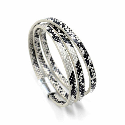 White Serpentine Layered 0.2'' Bracelet