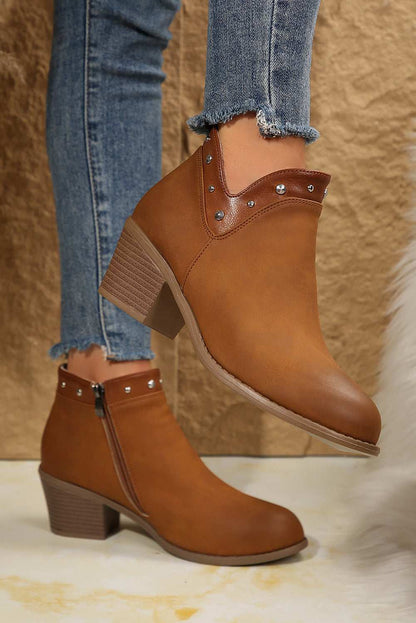Threaded Pear Melody Studded Ankle Boots