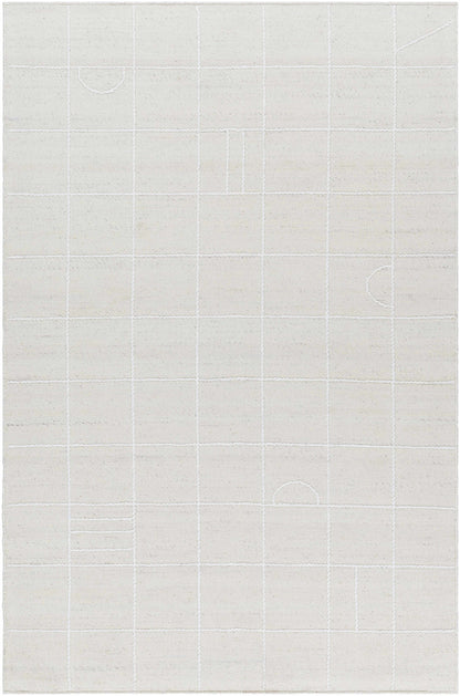 Tieve Off White Checkered Area Rug