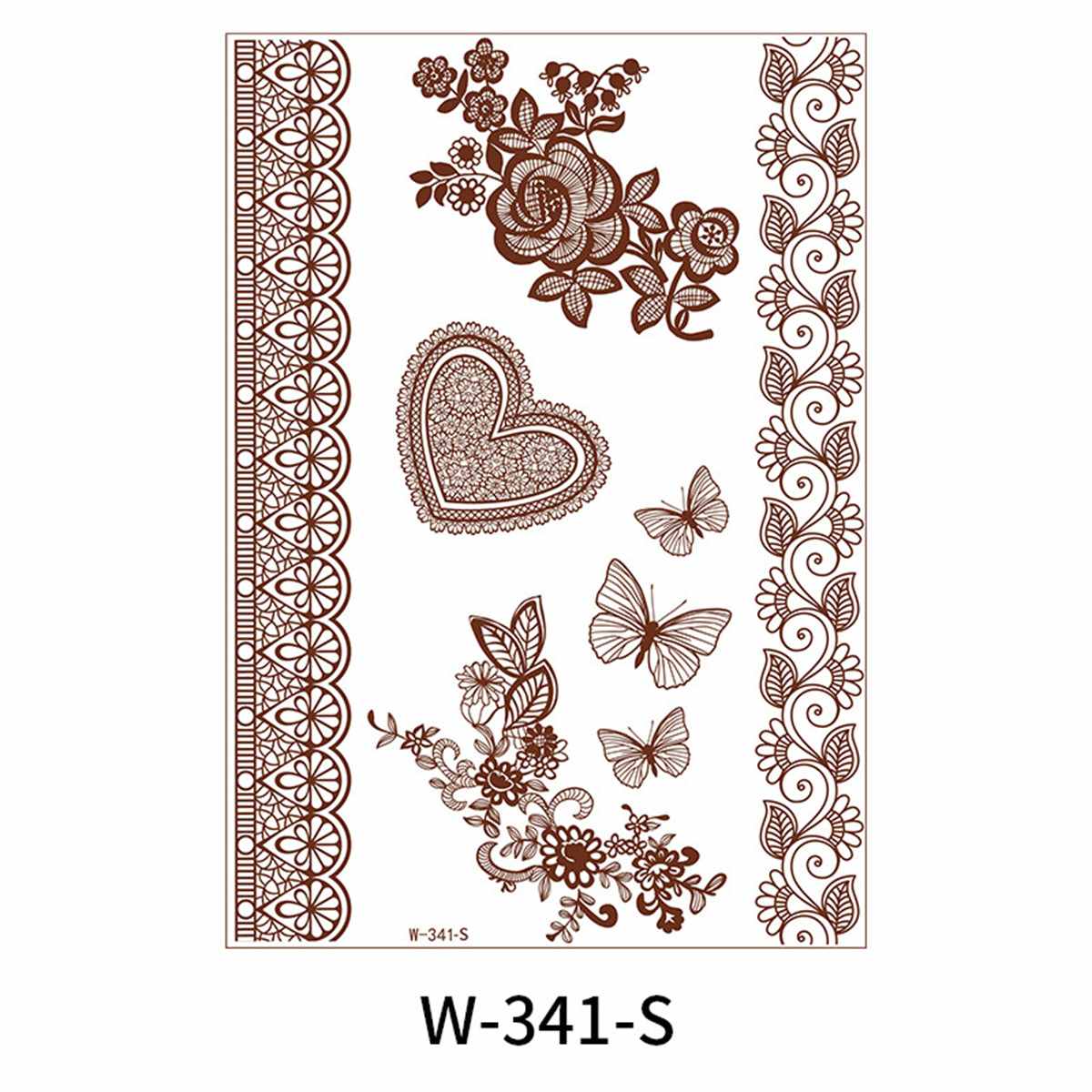 Red Heart Butterfly Temporary Tattoos-Set of 5